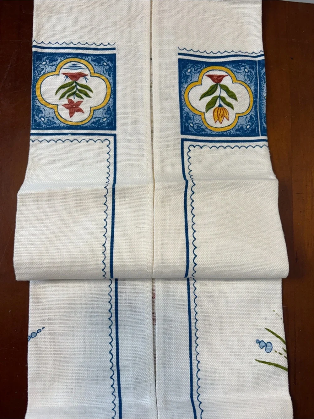 Vintage Stevens Pure Linen Cream Kitchen Towel cottage core rooster, Swan, bunny